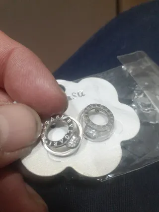 Pendientes Bulgari Negro y Plateado