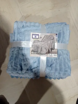 Coperta Plaid Flanella Blu Matrimoniale 200x220