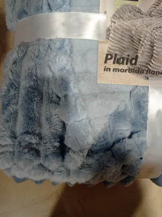 Coperta Plaid Flanella Blu Matrimoniale 200x220