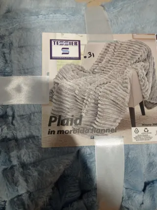 Coperta Plaid Flanella Blu Matrimoniale 200x220