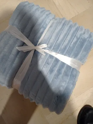 Coperta Plaid Flanella Blu Matrimoniale 200x220