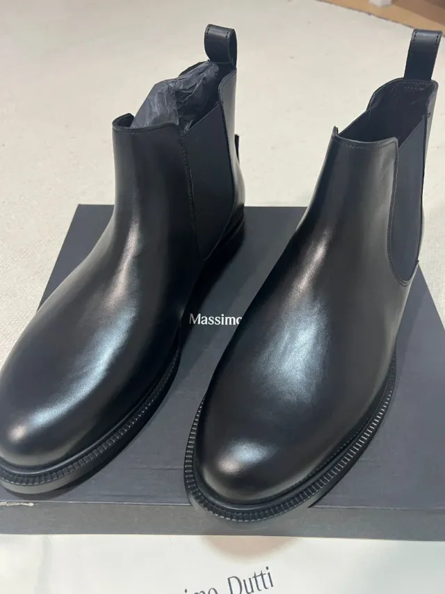 Botines piel Massimo Dutti negros hombre