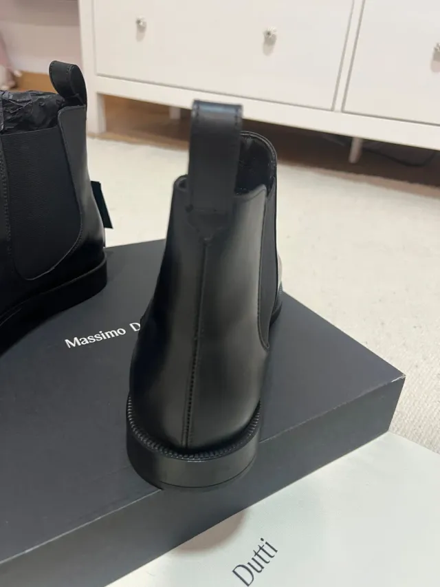 Botines piel Massimo Dutti negros hombre