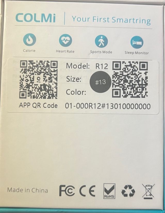 COLMI R12 Smart Ring Dourado e Preto