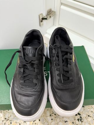 Zapatillas Puma Piel Negra y Blanca