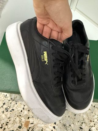 Zapatillas Puma Piel Negra y Blanca