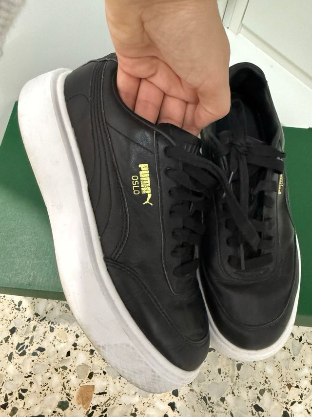 Zapatillas Puma Piel Negra y Blanca