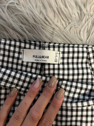 Falda pantalón cuadros blanco y negro