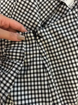 Falda pantalón cuadros blanco y negro