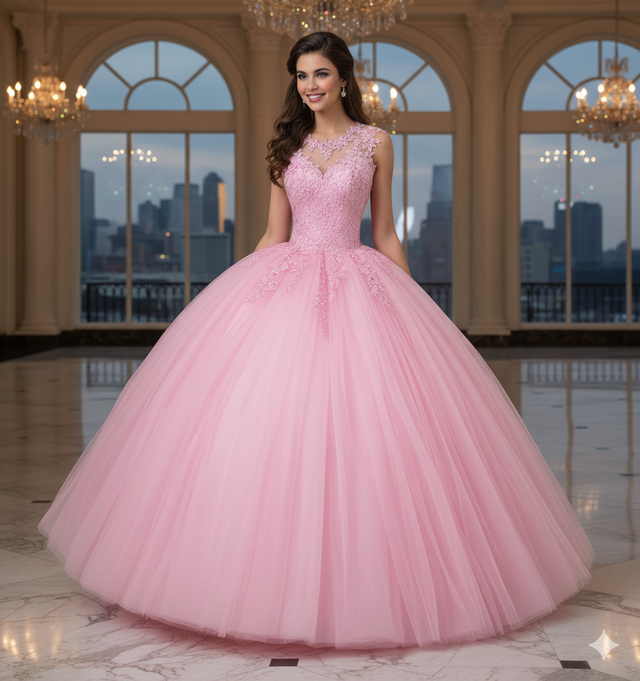 Vestido de Quinceañera Rosa