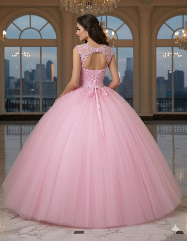 Vestido de Quinceañera Rosa