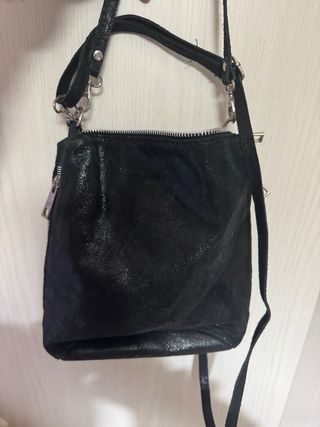 Borsa nera glitterata tracolla mano