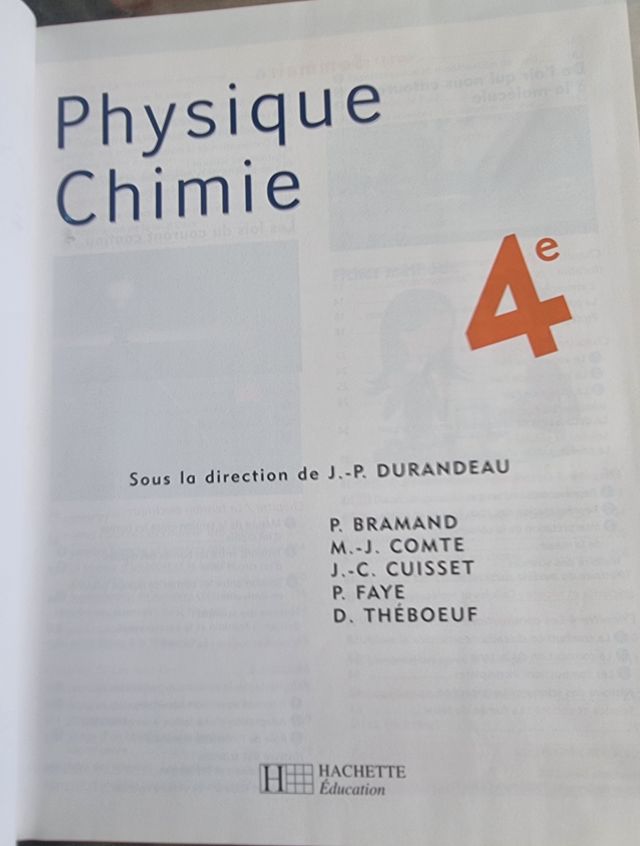 Physique Chimie 4e