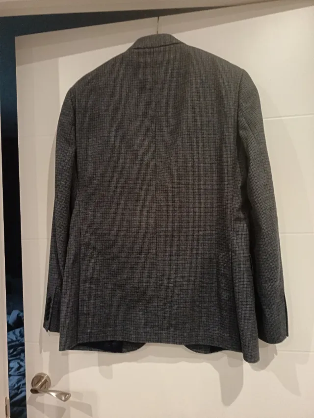 Chaqueta Hackett Gris, cuadro azul marino y granat