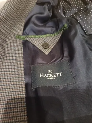 Chaqueta Hackett Gris, cuadro azul marino y granat