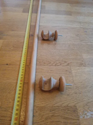 Barra cortina madera