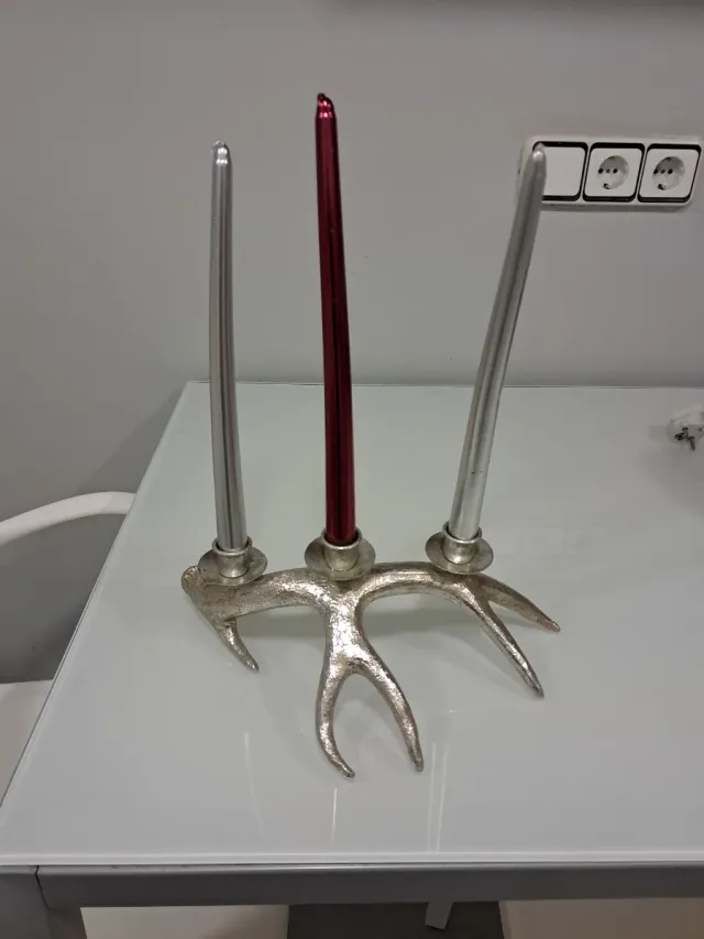 Candelabro Antler Metal Plata