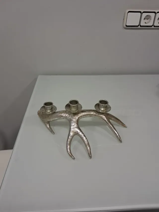 Candelabro Antler Metal Plata
