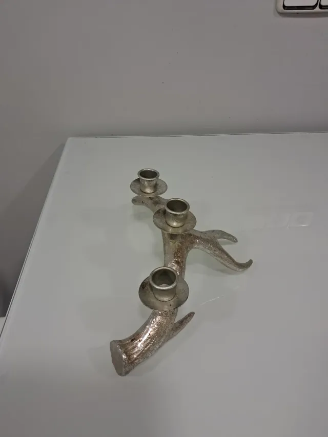 Candelabro Antler Metal Plata
