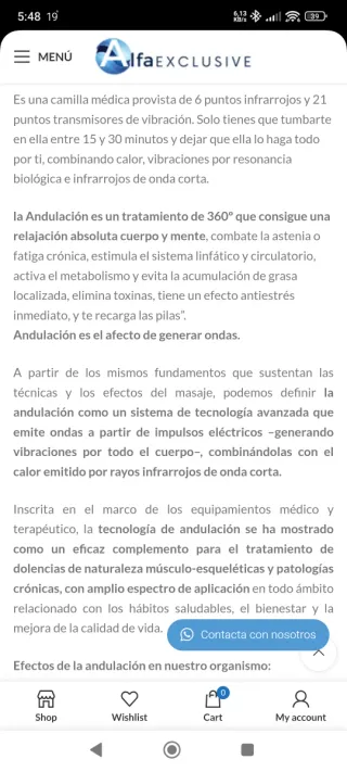 Camilla de andulación HHP NaturEnergy