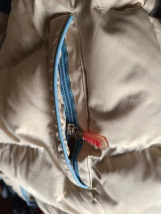 Abrigo Anorak Unisex Beige y Azul