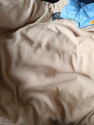 Abrigo Anorak Unisex Beige y Azul