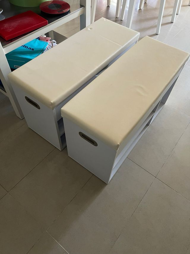 2 Muebles Auxiliares Blancos