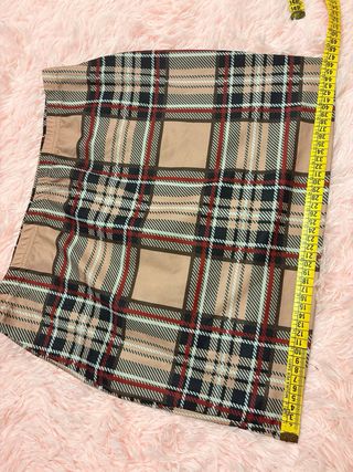 Gonna a quadri beige e marrone