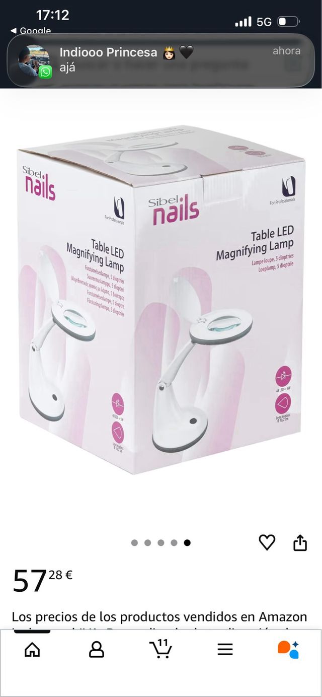 Lámpara LED Sibel Nails con lupa