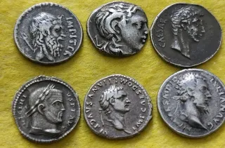 Lote 6 Réplicas Denario Romano Plata silver