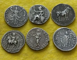 Lote 6 Réplicas Denario Romano Plata silver