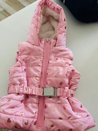 Gilet bambina rosa con cuori