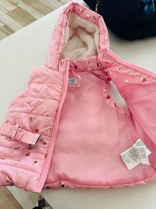 Gilet bambina rosa con cuori