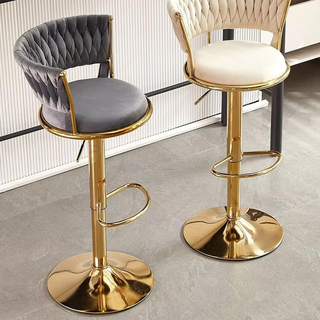 Set 2 Sgabelli da Cucina con Rivestimento in Vellu