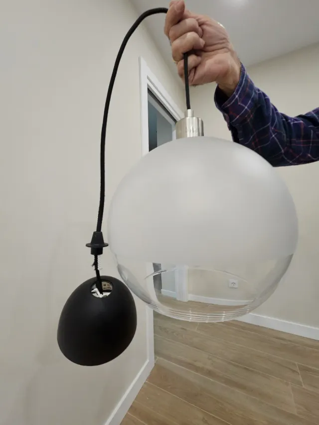 3 lámparas colgante globo cristal y plástico