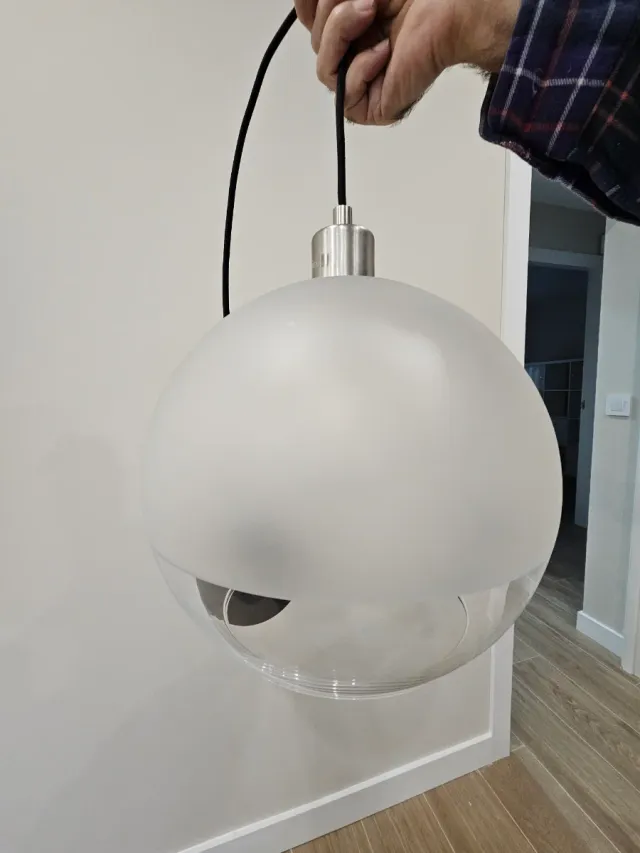 3 lámparas colgante globo cristal y plástico