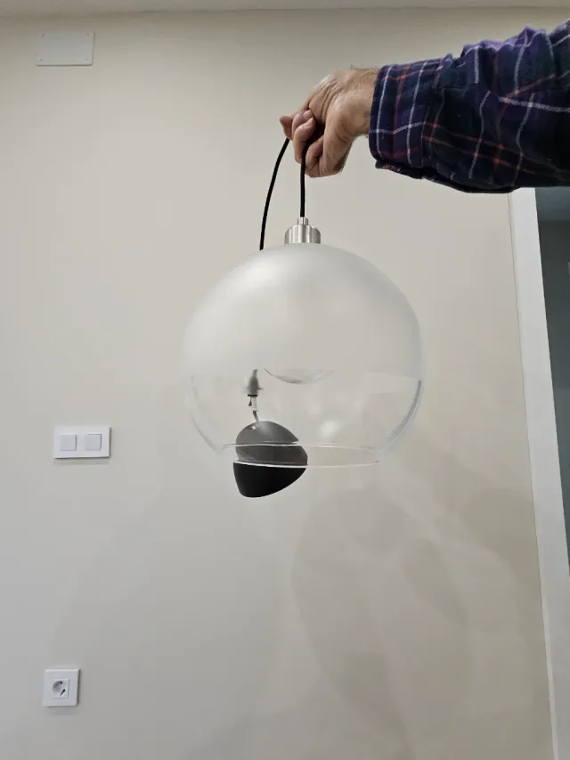 3 lámparas colgante globo cristal y plástico