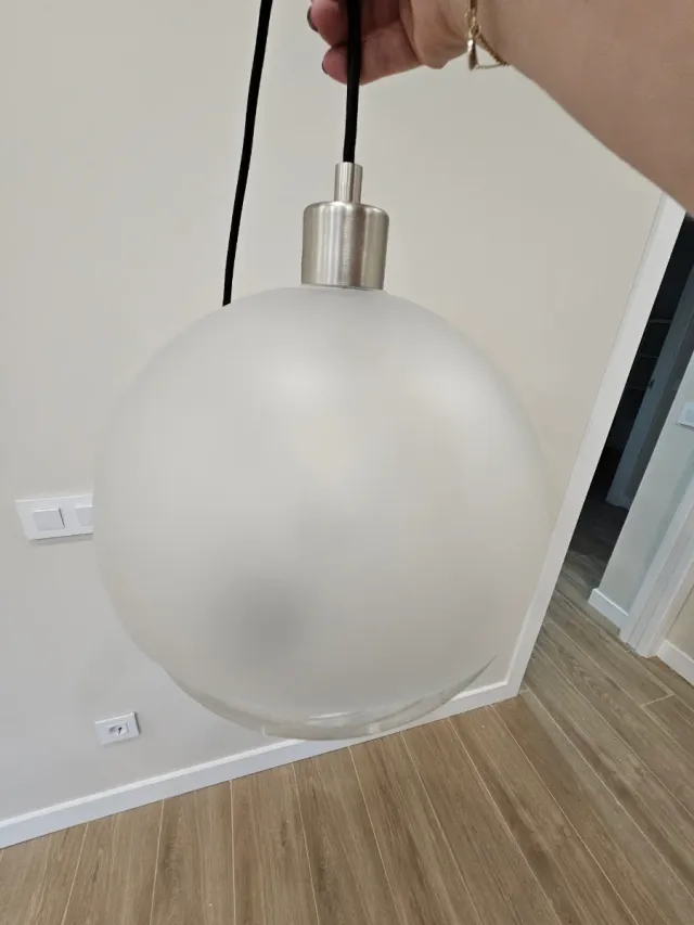 3 lámparas colgante globo cristal y plástico