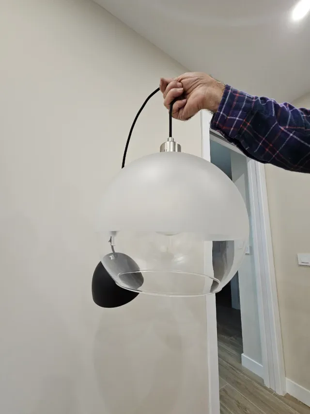 3 lámparas colgante globo cristal y plástico