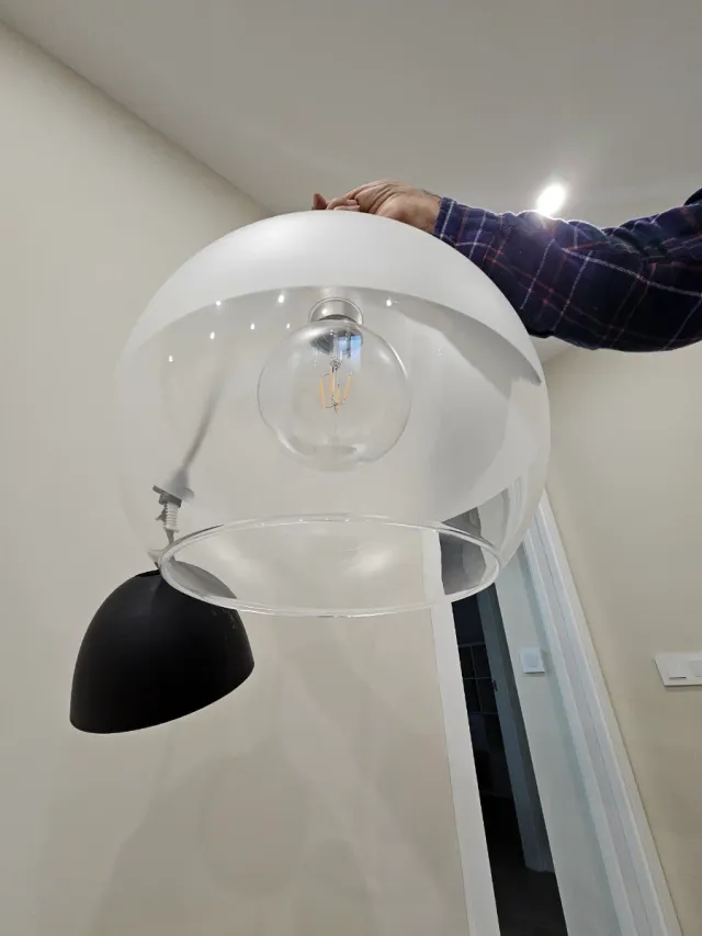 3 lámparas colgante globo cristal y plástico