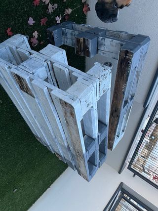 Sofá Palets Azul y Blanco