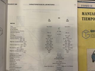 PEUGEOT 504 1.8 2.0 GL 2.1 GLD MANUAL D REPARACION
