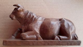 Figuras madera artesanas: Buey y Mula 1964