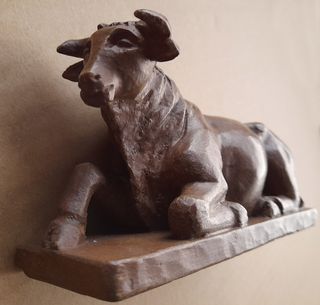 Figuras madera artesanas: Buey y Mula 1964