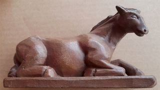 Figuras madera artesanas: Buey y Mula 1964