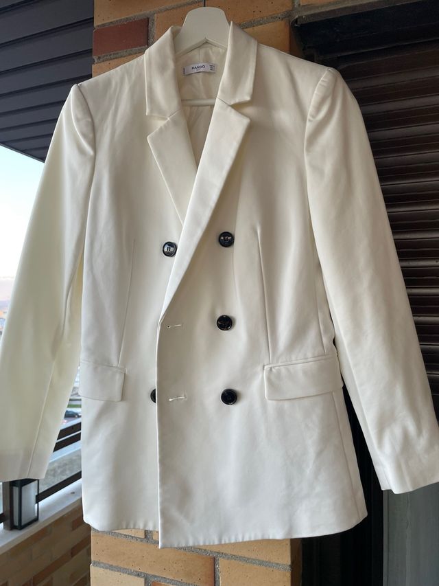 Americana Mango blanca mujer