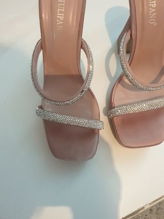 Sandalias TULIPANO fiesta doradas/rosas