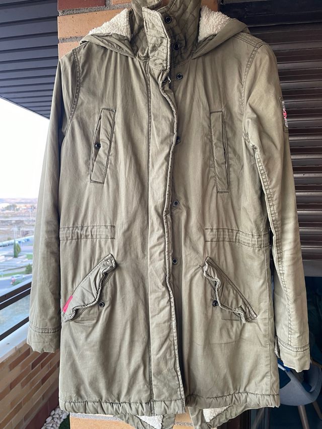 Abrigo Superdry Verde Militar Mujer