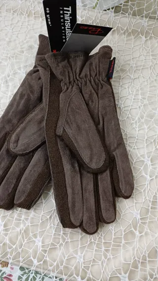Guantes piel marrón T9 suaves Thinsulate cálidos