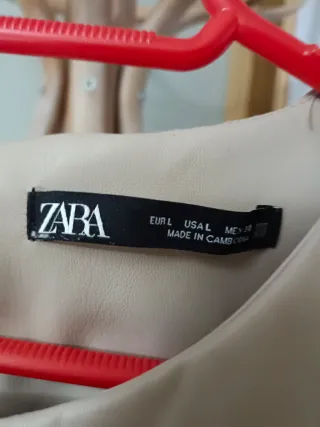 Vestido Zara Talla L Beige